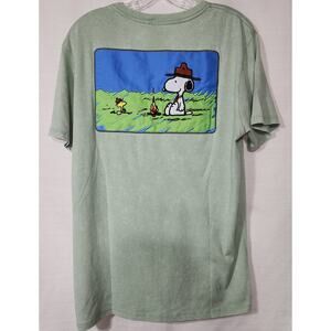 Snoopy and Woodstock  men's medium green shirt